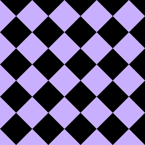 4” Diagonal Checkers, Orchid and Black