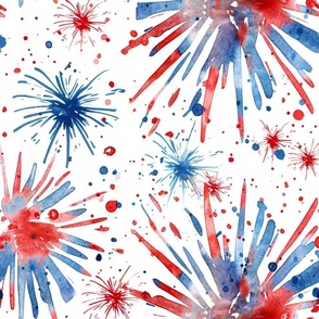 Large Patriotic USA 4th of July Fireworks Red White and Blue