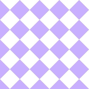4” Diagonal Checkers, Orchid and White
