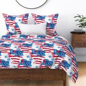 Large Patriotic USA 4th of July Stars and Stripes Flag Abstract Red White and Blue