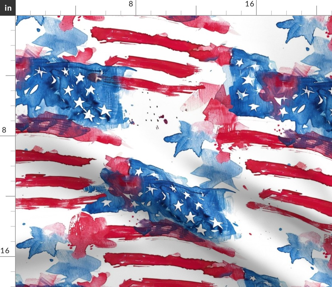 Large Patriotic USA 4th of July Stars and Stripes Flag Abstract Red White and Blue