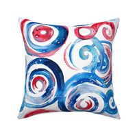 Large Patriotic USA 4th of July Swirls Abstract Red White and Blue