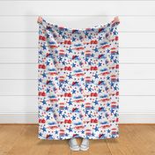 Large Patriotic USA 4th of July Stars and Stripes Abstract Red White and Blue