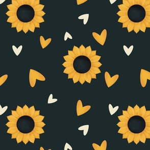 Sunflower country heart pattern