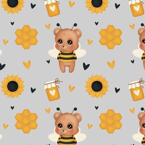 Cute Honey Bear Pattern