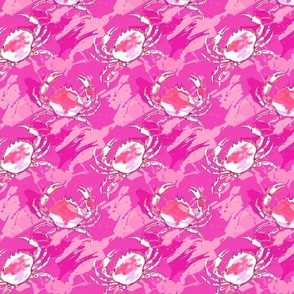 Rose-Tinted Resilience: Cancer Crab Pink Picasso Print
