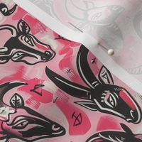 Capricorn Dream: Pink Picasso Inspired Goat Print