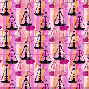 Harmony in Pink: Picasso-Inspired Libra Scales Print