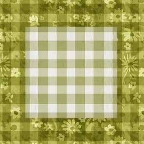 Flower Jam lid cover pattern - olive green-