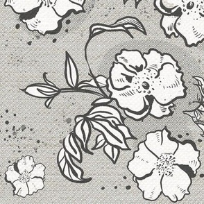 Roses in the Sketchbook (beige grey)