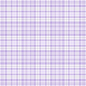 M. Pastel plaid classic geometric tartan in shades of light purple lilac on white