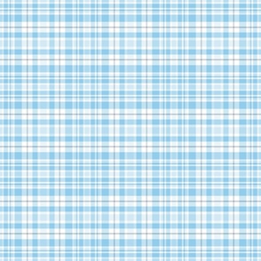 M. Pastel plaid classic geometric tartan in shades of light blue on white