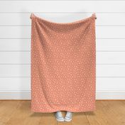 Medium Scale //  Retro Starburst Hand-drawn Thin Stars in Peachy Pink and White