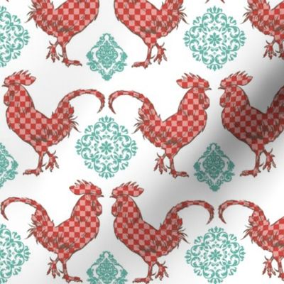 CHECKED CHICKENS - KEY WEST KITCHEN COLLECTION (RED)
