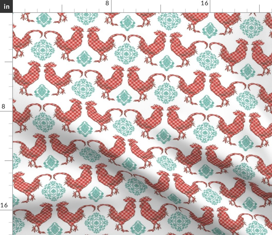CHECKED CHICKENS - KEY WEST KITCHEN COLLECTION (RED)