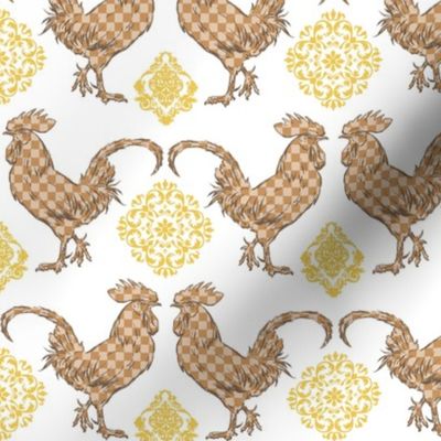 CHECKED CHICKENS - KEY WEST KITCHEN COLLECTION (TAN)