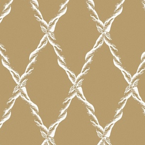 XXL ✹ Nautical Diamond Nets in Sand Gold and Bone White