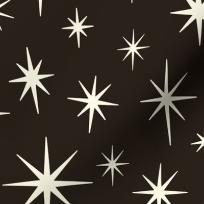 Large Scale //  Retro Starburst Hand-drawn Thin Stars in Black and White