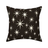 Large Scale //  Retro Starburst Hand-drawn Thin Stars in Black and White