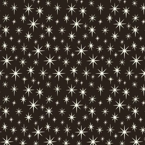 Smaller Scale //  Retro Starburst Hand-drawn Thin Stars in Black and White