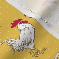 ROOSTER DAMASK - KEY WEST KITCHEN COLLECTION (YELLOW DOT)