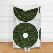Winterberries 44" Cut & Sew  DIY Christmas Tree Skirt | Deep Green