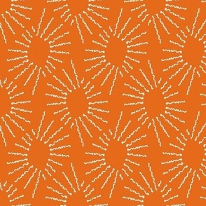 (S) Modern Boho Moroccan Celestial Sun in vibrant tangerine orange