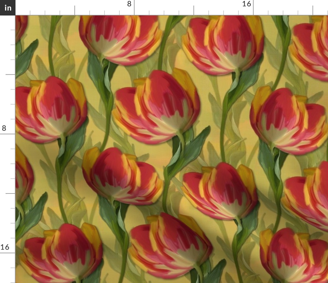 Whimsical Big Bold Spring Flowers, Modern Painterly Tulip Decor, Bright Colorful Contemporary Floral Bedding, Farmhouse Kitchen Flower Art, Botanical Spring Flower Sketch, Red Yellow Orange Tulip Blooms, Majestic Tulip Field Mural, Contemporary Big Floral