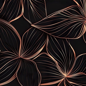 Jumbo Lotus Whisper - Copper Lines on Black