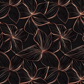 Lotus Whisper - Copper Lines on Black