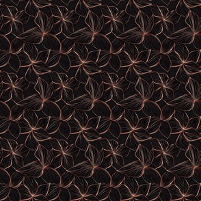 Tiny Lotus Whisper - Copper Lines on Black
