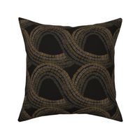 Industrial Luxe Connection - Textured Tonal Black and Gold Contemporary Abstract Small