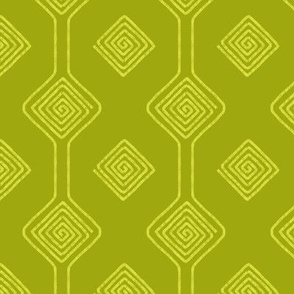 (S) Textured Boho Striped Geometric Checker in vibrant chartreuse green
