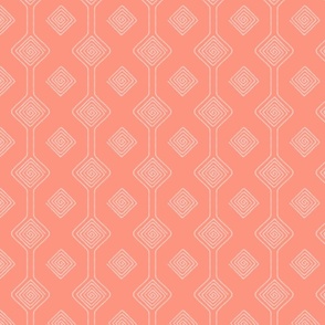 (S) Textured Boho Striped Geometric Checker in pink coral peach