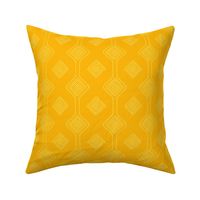 (S) Textured Boho Striped Geometric Checker in vibrant saffron mustard yellow