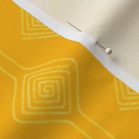 (S) Textured Boho Striped Geometric Checker in vibrant saffron mustard yellow