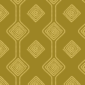 (S) Textured Boho Striped Geometric Checker in honey mustard yellow