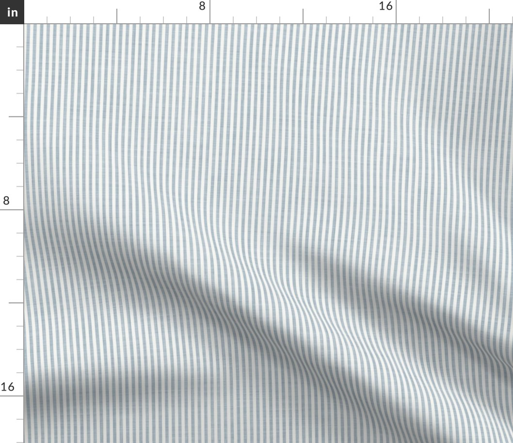 [XS] Mini Classic French Blue Chambray Pinstripe - Vertical Stripes