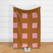 XL| Modern Squares Checks in ruby brown and pink