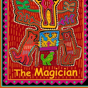 Tarot Card - The Magician - Red Yellow Pink Navy - Design 16894453