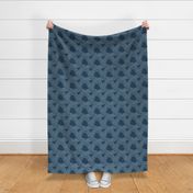 Connection - Textured Tonal Navy Blue and White Contemporary Abstract Small