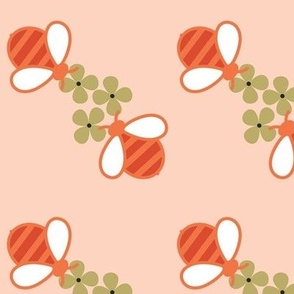 Bees - Peach and Red Insects Bugs Kids Baby Apparel Nursery Bumblebee Pollinators