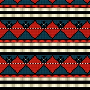  red blue ethnic ornament geometry 