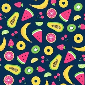 Summer Fruit Slices (Navy)