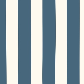 Circus Stripe, indigo Blue and soft White