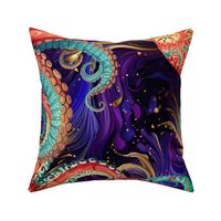 YARD PANEL OCTOPUS TENTACLE 5 PSYCHEDELIC PURPLE GOLD FLWRHT