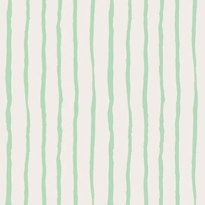 Pistachio green stripe on off white