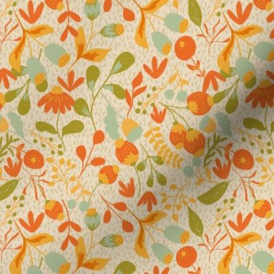 Wild Flower Meadow -green, beige,yellow | SKU2404101367 | ditsy scale | 6 in