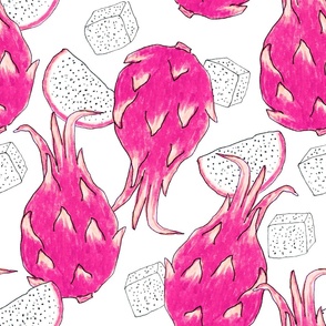 Dragonfruit on a white background