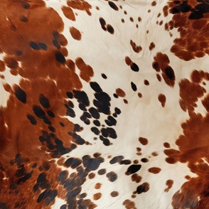 Cowhide print in Black, brown and cream